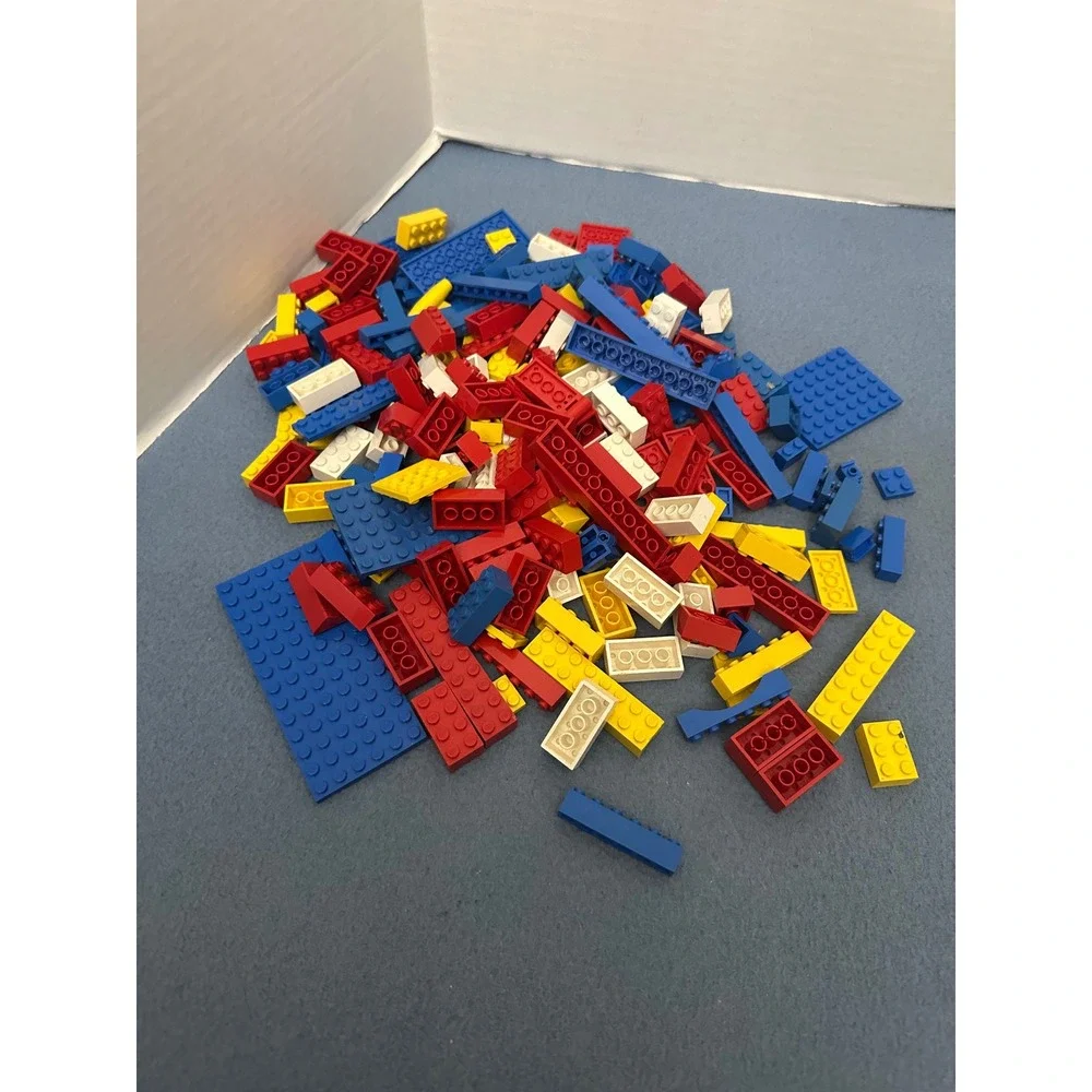 LEGO Bulk Lot 1lb Mixed Bricks Plates Primary Colors Red Blue Yellow White